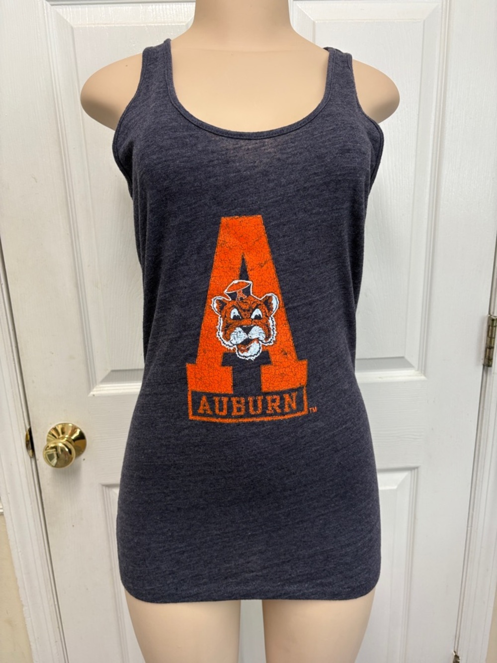 Adidas Auburn Tigers  Racer Back Tank Top Navy Aubie Mascot Collegiate NCAA
